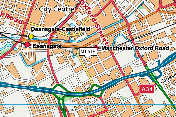 M1 5TF map - OS VectorMap District (Ordnance Survey)