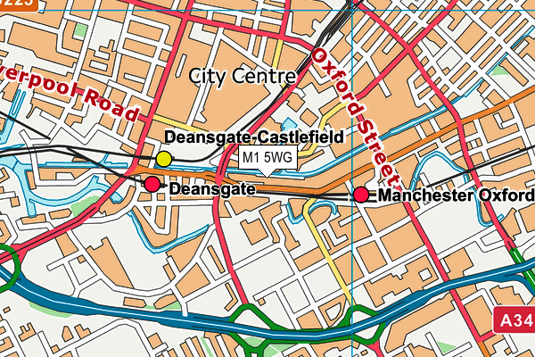 M1 5WG map - OS VectorMap District (Ordnance Survey)