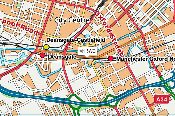 M1 5WQ map - OS VectorMap District (Ordnance Survey)