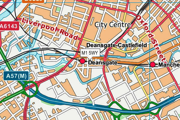 M1 5WY map - OS VectorMap District (Ordnance Survey)