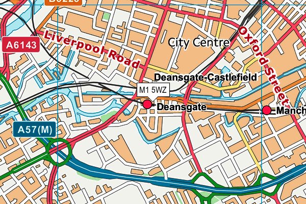 M1 5WZ map - OS VectorMap District (Ordnance Survey)