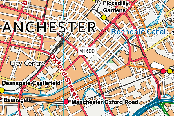 M1 6DD map - OS VectorMap District (Ordnance Survey)