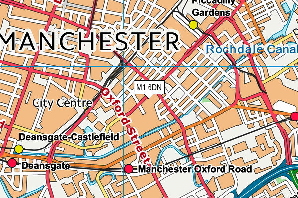 M1 6DN map - OS VectorMap District (Ordnance Survey)