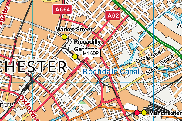 Just Gym (Manchester) (Closed) map (M1 6DP) - OS VectorMap District (Ordnance Survey)