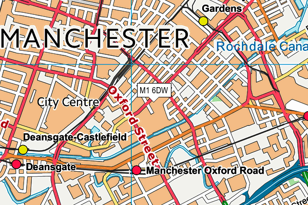 M1 6DW map - OS VectorMap District (Ordnance Survey)