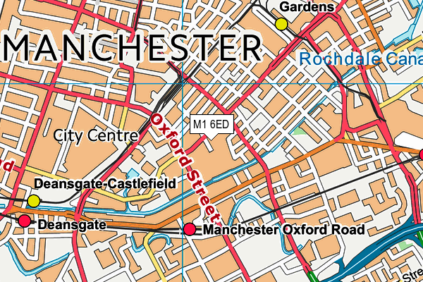 M1 6ED map - OS VectorMap District (Ordnance Survey)