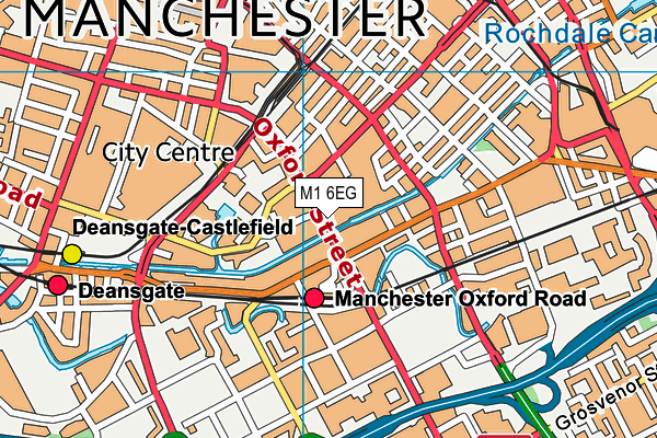 M1 6EG map - OS VectorMap District (Ordnance Survey)