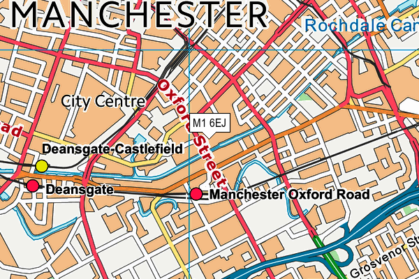 M1 6EJ map - OS VectorMap District (Ordnance Survey)