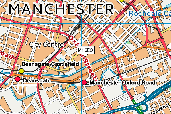 M1 6EQ map - OS VectorMap District (Ordnance Survey)