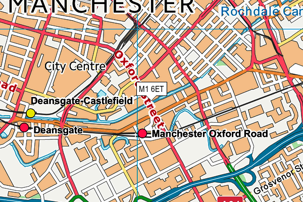 M1 6ET map - OS VectorMap District (Ordnance Survey)