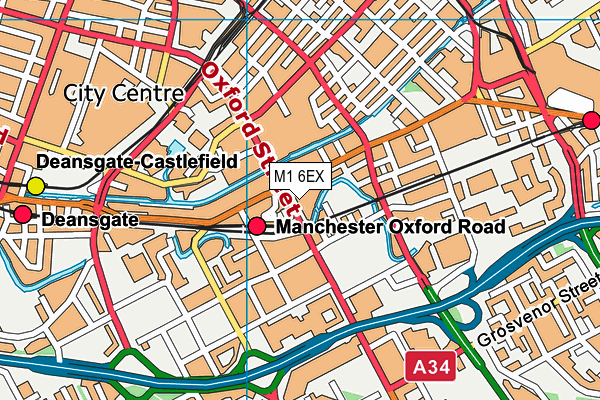 M1 6EX map - OS VectorMap District (Ordnance Survey)