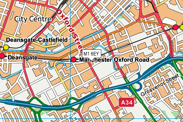 M1 6EY map - OS VectorMap District (Ordnance Survey)