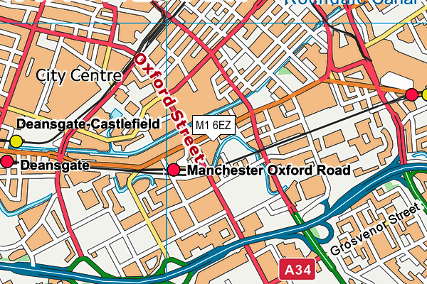 M1 6EZ map - OS VectorMap District (Ordnance Survey)