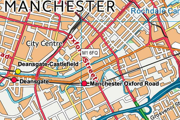 M1 6FQ map - OS VectorMap District (Ordnance Survey)