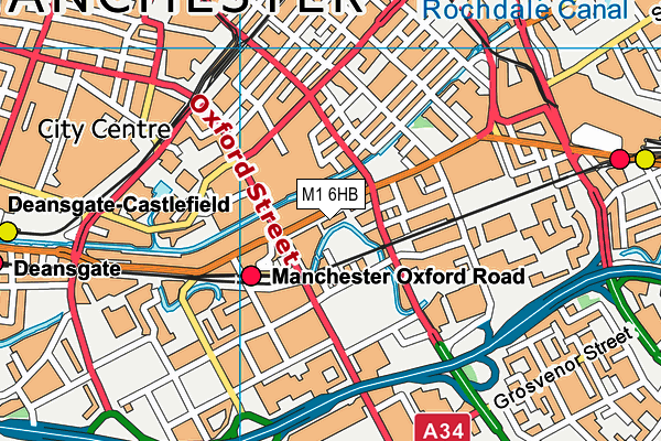 M1 6HB map - OS VectorMap District (Ordnance Survey)