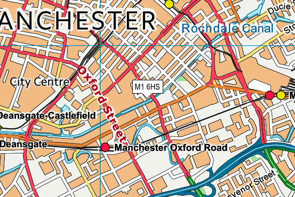 M1 6HS map - OS VectorMap District (Ordnance Survey)