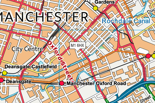 M1 6HX map - OS VectorMap District (Ordnance Survey)