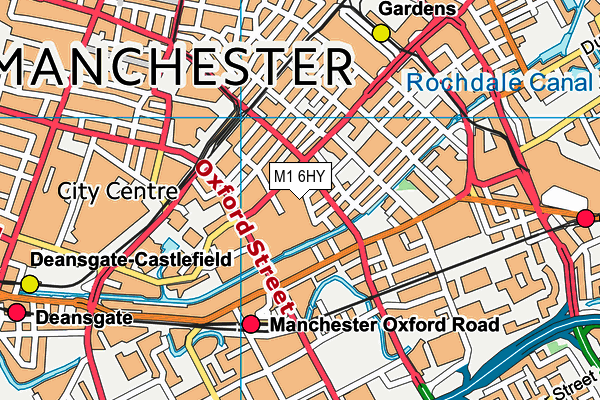 M1 6HY map - OS VectorMap District (Ordnance Survey)