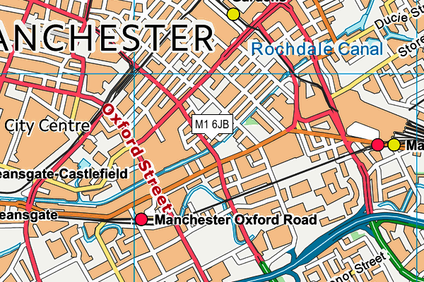 M1 6JB map - OS VectorMap District (Ordnance Survey)