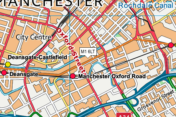 Jd Gyms (Manchester) map (M1 6LT) - OS VectorMap District (Ordnance Survey)