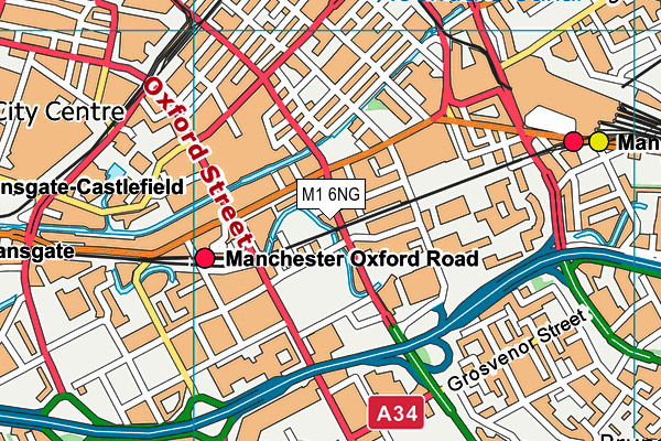 M1 6NG map - OS VectorMap District (Ordnance Survey)