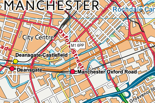 M1 6PP map - OS VectorMap District (Ordnance Survey)