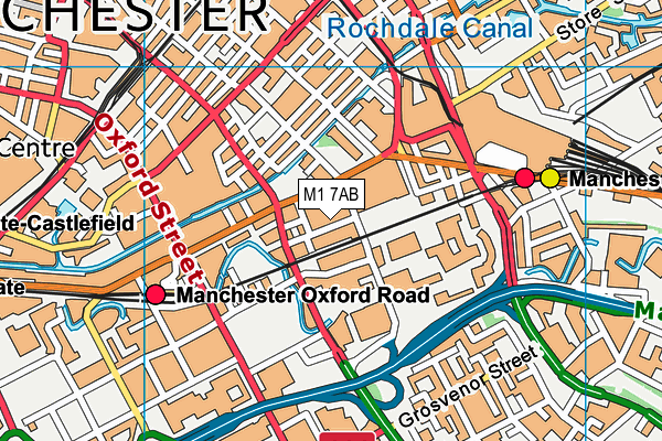 M1 7AB map - OS VectorMap District (Ordnance Survey)