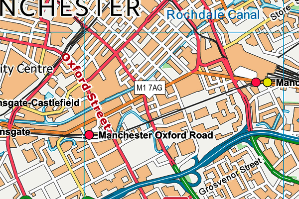 M1 7AG map - OS VectorMap District (Ordnance Survey)