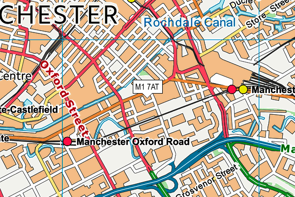 M1 7AT map - OS VectorMap District (Ordnance Survey)