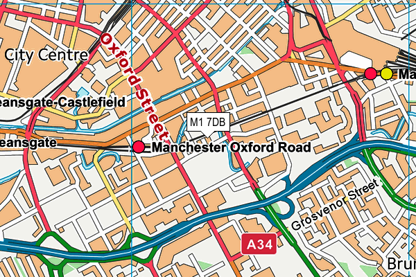 M1 7DB map - OS VectorMap District (Ordnance Survey)