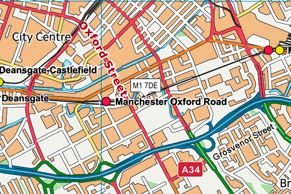 M1 7DE map - OS VectorMap District (Ordnance Survey)