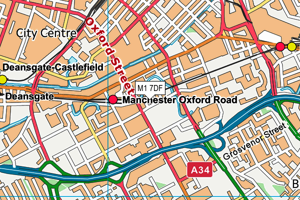 M1 7DF map - OS VectorMap District (Ordnance Survey)