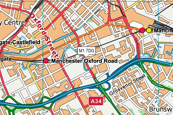 M1 7DG map - OS VectorMap District (Ordnance Survey)