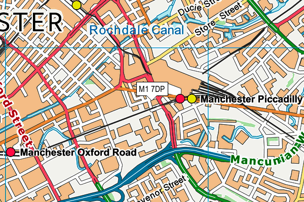 M1 7DP map - OS VectorMap District (Ordnance Survey)