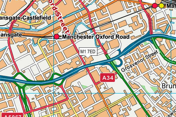 M1 7ED map - OS VectorMap District (Ordnance Survey)