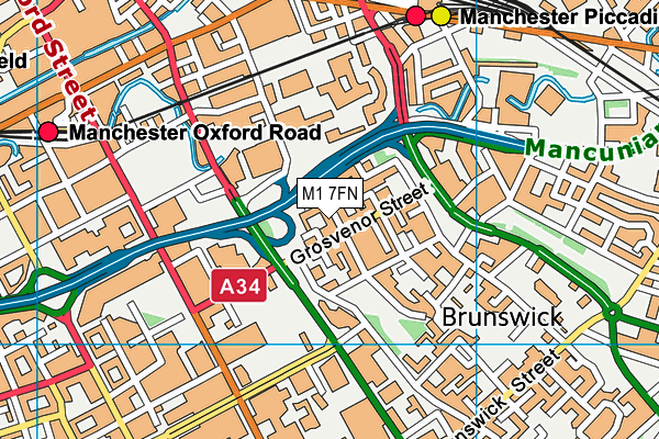 M1 7FN map - OS VectorMap District (Ordnance Survey)