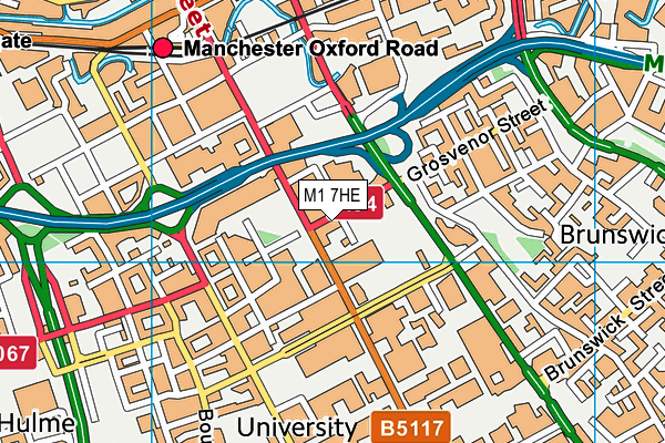 M1 7HE map - OS VectorMap District (Ordnance Survey)