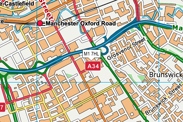 Sugden Sports Centre map (M1 7HL) - OS VectorMap District (Ordnance Survey)