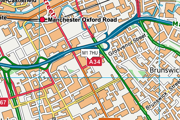 M1 7HU map - OS VectorMap District (Ordnance Survey)