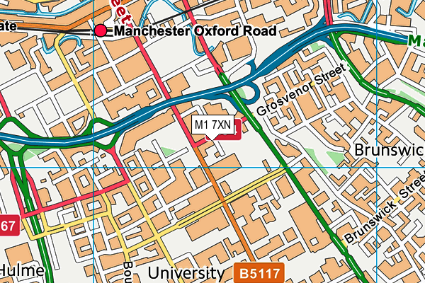 M1 7XN map - OS VectorMap District (Ordnance Survey)