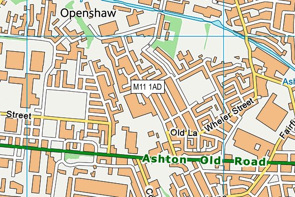 M11 1AD map - OS VectorMap District (Ordnance Survey)