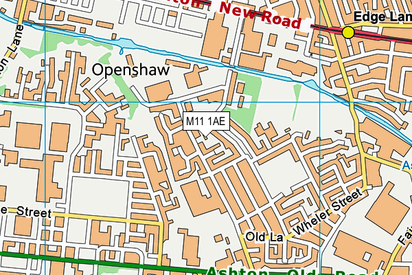 M11 1AE map - OS VectorMap District (Ordnance Survey)