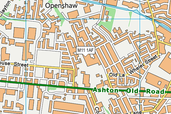 M11 1AF map - OS VectorMap District (Ordnance Survey)