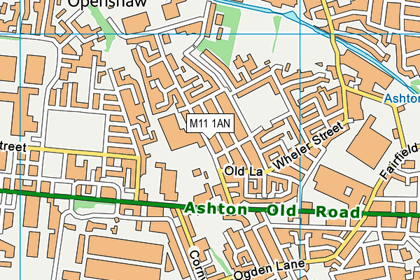 M11 1AN map - OS VectorMap District (Ordnance Survey)