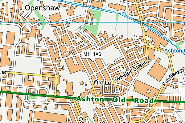 M11 1AS map - OS VectorMap District (Ordnance Survey)