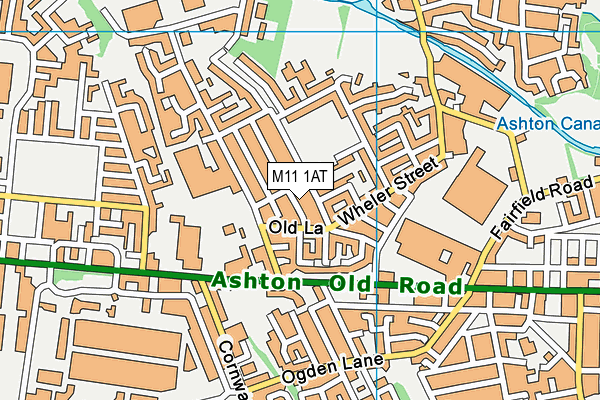 M11 1AT map - OS VectorMap District (Ordnance Survey)