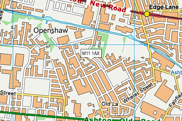 M11 1AX map - OS VectorMap District (Ordnance Survey)