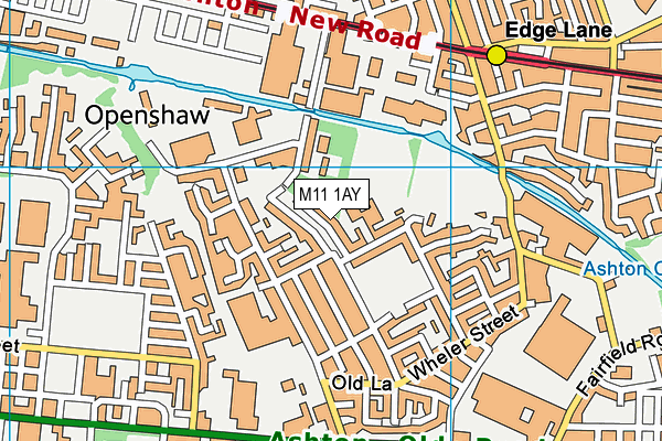 M11 1AY map - OS VectorMap District (Ordnance Survey)