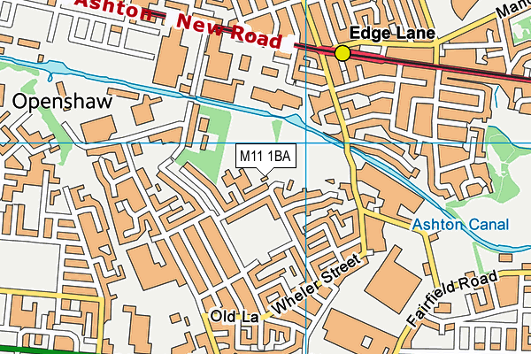 M11 1BA map - OS VectorMap District (Ordnance Survey)