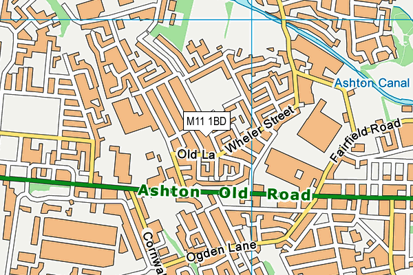 M11 1BD map - OS VectorMap District (Ordnance Survey)